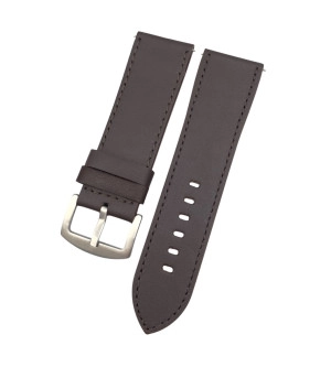 26 mm Spor S Düz Kahverengi Deri Saat Kordonu